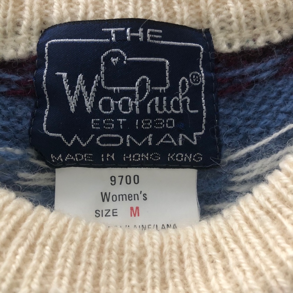 Woolrich Woman Vintage Fair Isle Sheep Sweater M - Picture 7 of 7